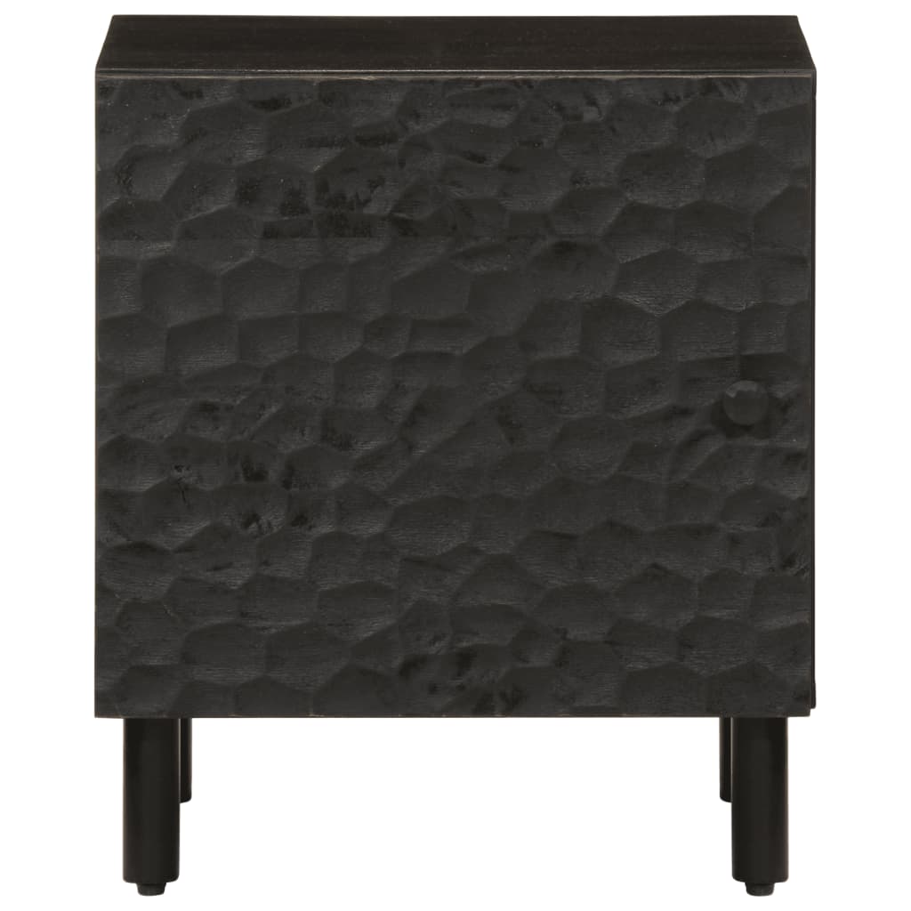 Nachttisch Schwarz 40x33x46 cm Massivholz Mango
